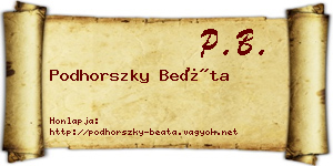 Podhorszky Beáta névjegykártya