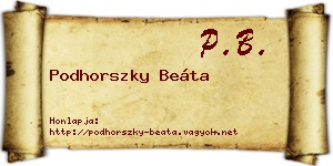 Podhorszky Beáta névjegykártya